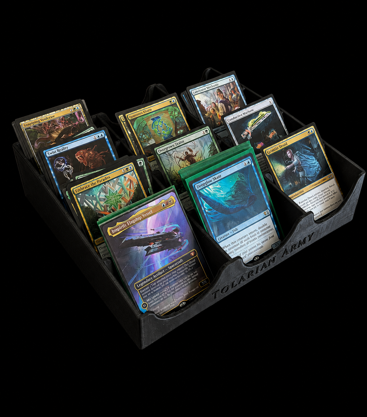Card Sorter Tolarian con cartas ordenadas por tipo y color